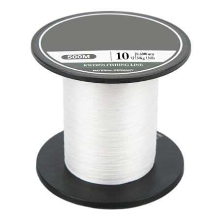 Flettet PE Fiskeline 8 Tråde Multifilament 500m Ultra Stærk Lokkemad Wire Hvidt Havfiskeri