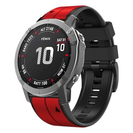 För Garmin Fenix ​​5X 22mm silikon watch i två färger