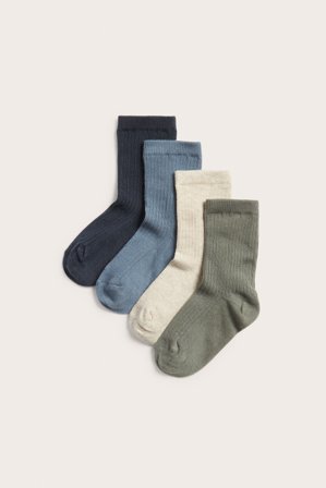 Newbie | Ribbade strumpor 4-pack | Mörkblå