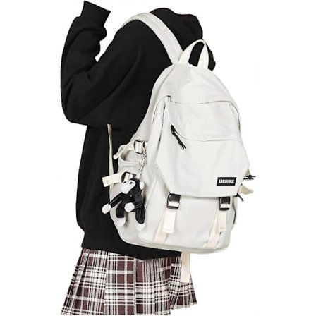 coowoz Skolryggsäck för Män Kvinnor College Ryggsäck Vattentät Lättviktig Svart Ryggsäck Mochilas Bokväska Rucksack Casual Daypack Skolväska för Bo