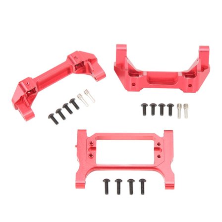 RC Foran og Bakre Bumperfeste Servo Feste Sett Aluminium Legering Bumperfeste Servo Feste for Traxxas 1/10 RC Crawler Bil Rød