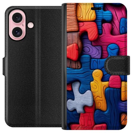 Yhteensopiva Lompakkokotelo Apple Apple iPhone 16 Leikkisä kuvitus Stitchin kanssa vaaleanpunaisissa omenoissa pehmeässä pastellidesignissa, jossa