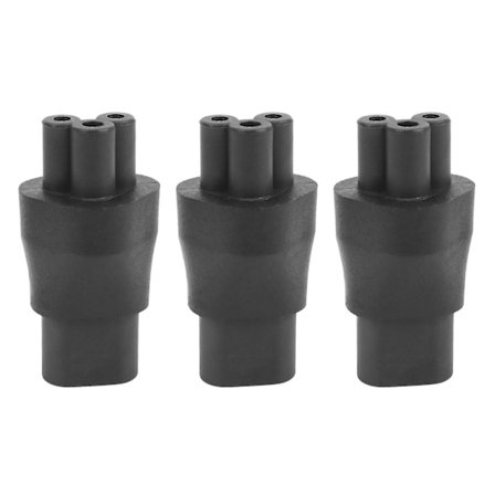 3x IEC 320 C5 3-polet Hun til C8 2-polet Hane Pluggkonverter Strømforsyningsadapter