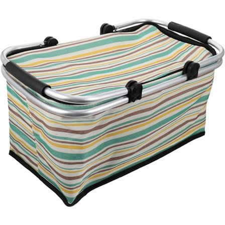 Isoleret picnic-kurv genanvendelig indkøbskurv til dagligvarer håndtagskurv til udendørs brug