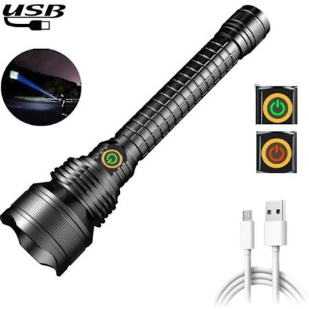 P50 LED Lommelygte - Ultra Kraftfuld - USB Genopladelig - 5 Tilstande - 9000 Lumen - 500M - IPX5 Vandtæt