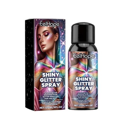 Glittrande glitterspray för scenmakeup - Lätt att applicera i håret