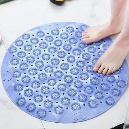 Rund massagebadmatta halkfri duschmatta badrumsmatta maskintvättbar duschmatta
