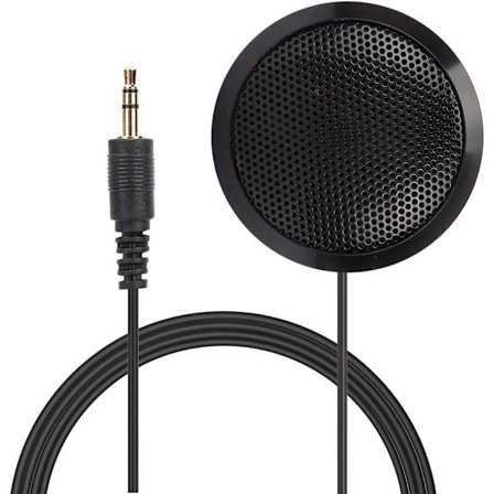 1 svart konferensmikrofon, datorhögtalare, förstärkt polar