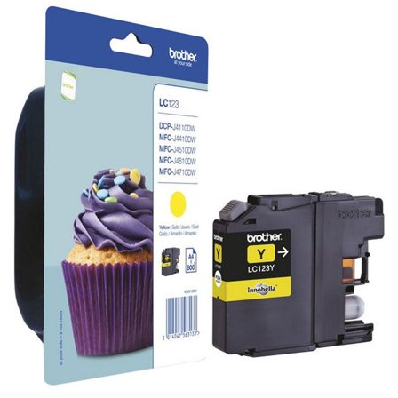 BROTHER Bläckpatron, LC123 Y, LC-123Y, Innobella , gul, singelförpackning - Lyreco - Toner och bläck - Bläckpatroner - Bläckpatroner Brother