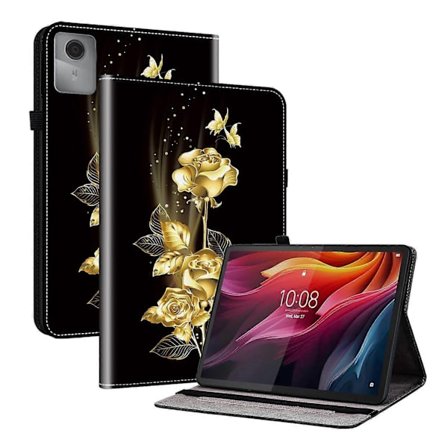 Beskyttende læderetui til Lenovo Idea Tab (TB336ZU TB336FU) Xiaoxin Pad 11 2025, med mønstret stander til tablet.