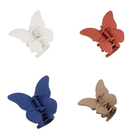 4 stk Butterfly Hårklemmer Matte Hair Claw Clips E E
