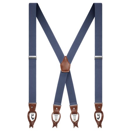 Vexel | XL Breda Azurblå Anpassningsbara Hängslen med X-design för män - Hängslen med Clips