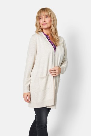 BRANDTEX - Langærmet Cardigan - Råhvid