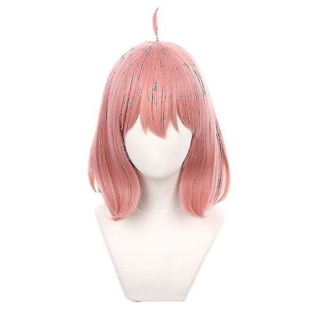 Anya Forger Cosplay Parykk Anime Parykk Hsiu Rosa Kort Hår Gratis Parykkhette Cosplay