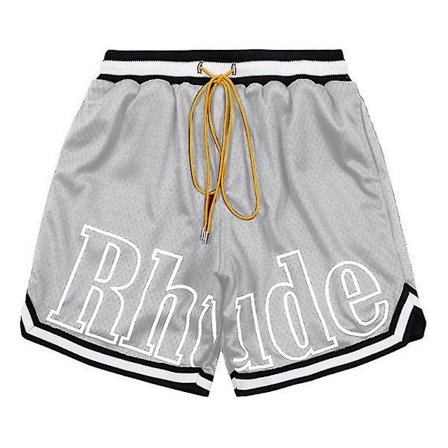 Rhude Shorts Menn Bokstav Trykk Snøring Sports Shorts Strand Korte Bukser Treningssenter Atletisk Med Lommer