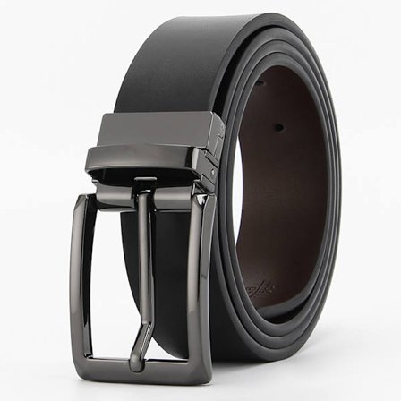 Comfort Herrar Reversibla Klassisk Klädsel Bälte Italienskt Toppskinn Herrar Reversibla Klädsel Bälte Äkta med Roterande Spänne