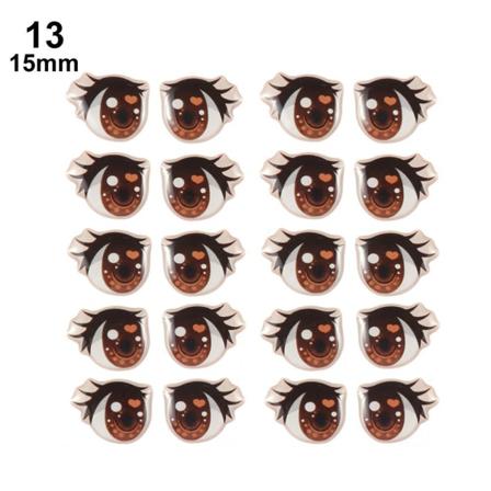 10 Par Love Cute Sticker Cartoon Eyes Stickers 15mm13 13