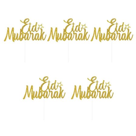 5 st Eid Mubarak Bak-Cupcake Toppers A A