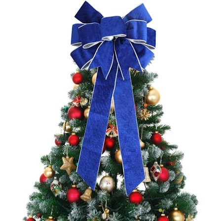 Juletræsroset, 60 cm, højt juletræ, stor blå juletræsroset, fløjlsroset, mat, juledekoration til guirlande, juletræ, gaver