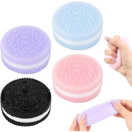 Squishy Anti-Stress Leksak Kakor 4st Stress Relief Leksaker Mjuka Klämleksaker Klämleksak Stress Relief Montessori Sensoriska Klämleksaker för