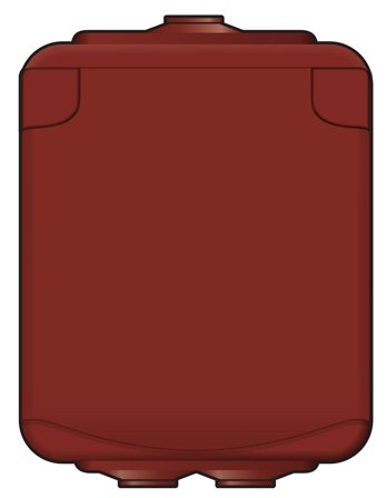 Norwesco 460010 Stikkontakt 1-veis, IP44, falurød, Strømbrytere & vegguttak