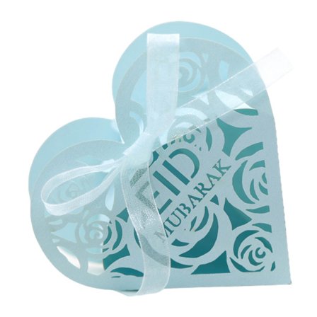 50 stk Eid Mubarak gave slik æske Ramadan dekoration Rose hule hjerte chokolade kiks småkage æsker Bryllupsfest favoriserer forsyninger