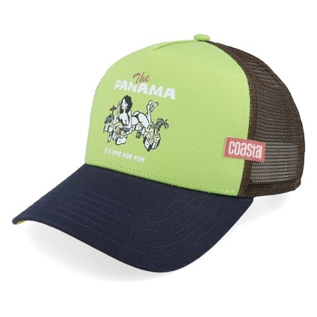Coastal - Green trucker Czapka Z Daszkiem - Hft The Panama Green/Navy/Brown A-Frame Trucker @ Hatstore