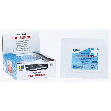 AKLA Brännskadekompress For burns 5x5cm 10/fp - Lyreco - Skyddsutrustning - Första Hjälpen - Brännskada