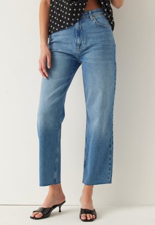 Bubbleroom - Linn High Straight Ankle Jeans - Light blue - Kläder