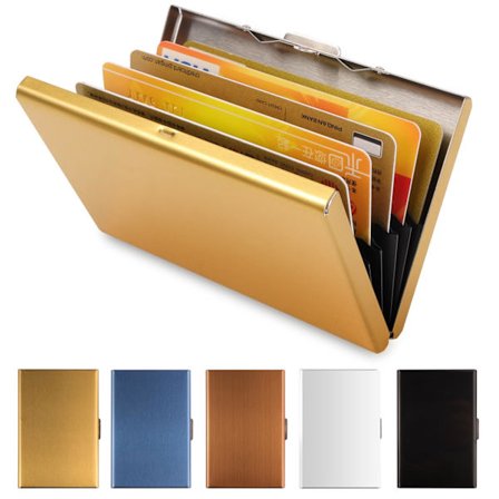 Metallinen korttikotelo, erittäin ohut ruostumattomasta teräksestä valmistettu metallinen lompakko RFID-suojauksella, luottokorttikotelo miehille ja 