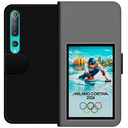 Kompatibelt Lommeboketui til Xiaomi Mi 10 5G Ishockeyillustrasjon med spillere i bevegelse på isen, Milano Cortina 2026, Milan-landemerker og olympisk