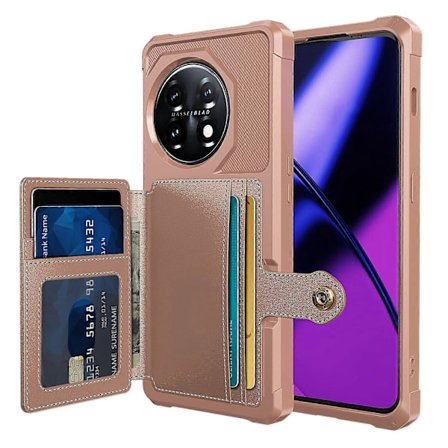 ZM03 Støtsikkert deksel til OnePlus 11 5G PU-lærbelagt TPU-telefondeksel med kortholder, støtte