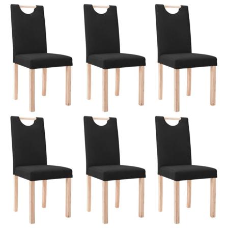 Vidaxl Matstolar 6 St Svart Tyg Svart