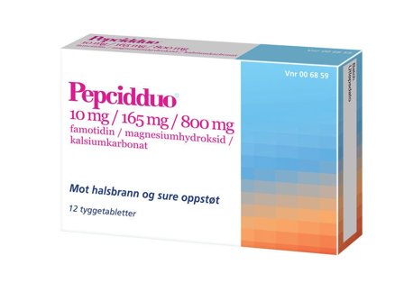 Pepcidduo tyggtab 10/165/800mg
