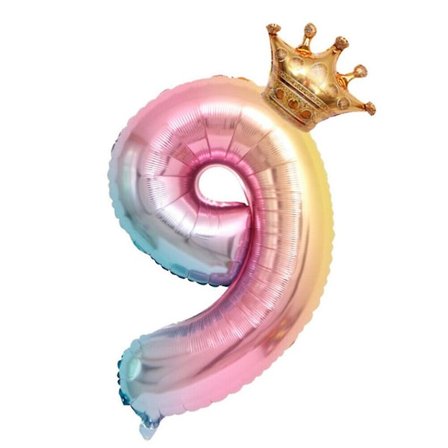 Krona nummer folie ballonger nummer ballong Grattis på födelsedagen Party dekoration 32 tum