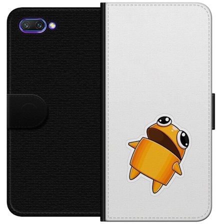 Kompatibel Tegnebogsetui til Honor Honor 10 Orange tegnet figur med store øjne og dynamisk pose i legende stil