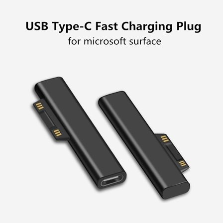 USB-C PD Rask Lading Plugg Konverter for Microsoft Surface Pro 3 4 5 6 Go USB Type C Hunnadapter Kontakt for Surface Book