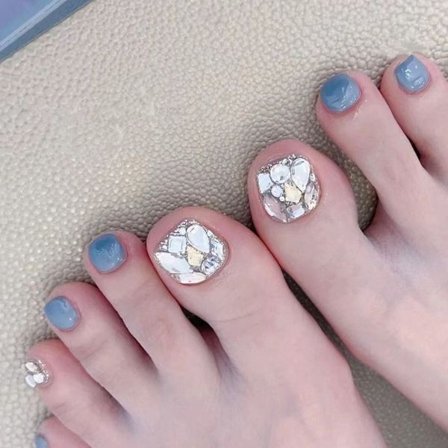 Falske tånegle fransk 5 5