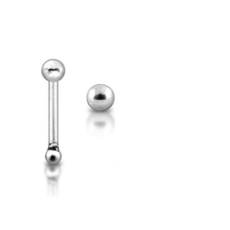 1 St. Näspiercing I Silver Med 2 Mm. Rund Kula (k)