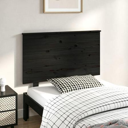 Vidaxl Sänggavel Svart 104x6x82,5 Cm Massiv Furu Svart