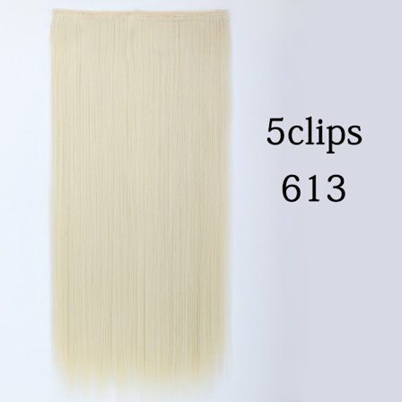 Syntetisk 22 32 tum 5 Clips Hårförlängning Värmebeständig falska hårstycken Långa vågiga frisyrer Clip In Hair Extensions