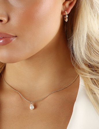 SNÖ of Sweden Lucy Oval Ear G/White - Onesize - Gold - ONE SIZE