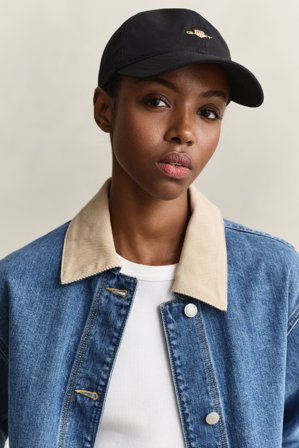 GANT Damen Cap aus Baumwolltwill (ONE SIZE) Schwarz