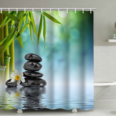 Bambus Lotus Sten Bruseforhæng, med 12 Plastik Kroge