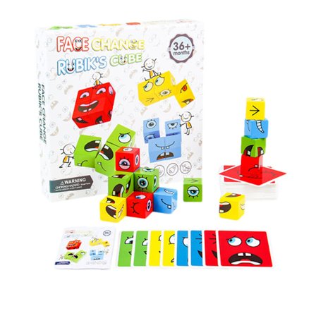 Kasvojen Vaihto Rubikin Kuutiot Lelut Ilmainen Yhdistäminen Vanhempi-Lapsi Interaktiivinen Palikkalelu Kotiin