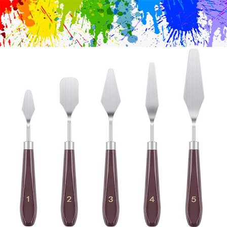 Deler Rustfritt Stål Malekniver Spatel Palettkniv Oljemaling Fargeblandingstilbehør, Perfekt for Oljemaling