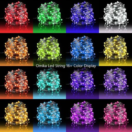 LED Fairy Lights 33ft 100 LEDs Batteridrivna Slingor Vattentäta Flerfärgade, Eldflugslampor med Fjärrkontroll för