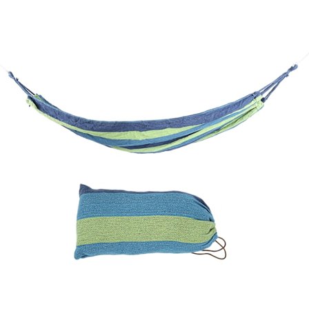 Riippumatto retkeilyyn, ultralight kannettava ulkoiluriippumatto, kantavuus 250 kg, sininen värikkäillä raidoilla