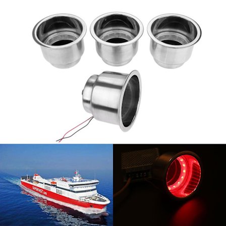 4/2/1 st Marin Rostfritt Stål 12v Led Ljus Infälld Inbyggd Bil Mugghållare Seglingsljus För Roddbåtar Bil - Dryckeshållare