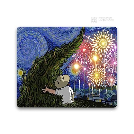 Liten musmatta tecknad Van Gogh illustration PC Gamer-skåp tangentbord skrivbordsmatta datorspelstillbehör musmatta animemattor JH003772 40x50cm